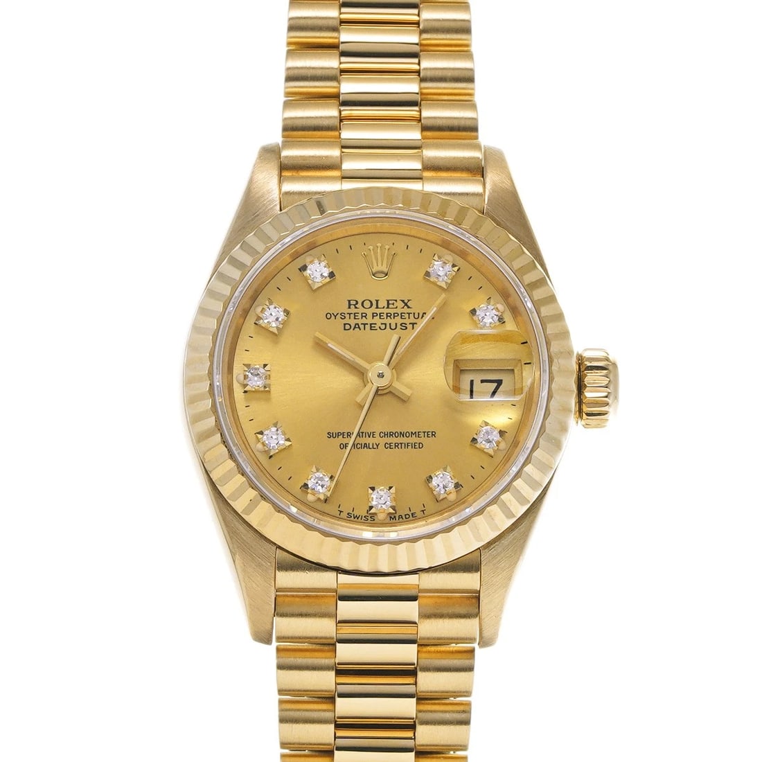 ROLEX DATEJUST CHAMPAGNE DIAMOND WATCH: ROLEX Datejust Champagne diamond WATCH Brand: ROLEX Type: Wristwatch Material: Band Material Yellow Gold, Case Material Yellow Gold Color: Dial Color Champagne/diamond Size: ??Case? H/about