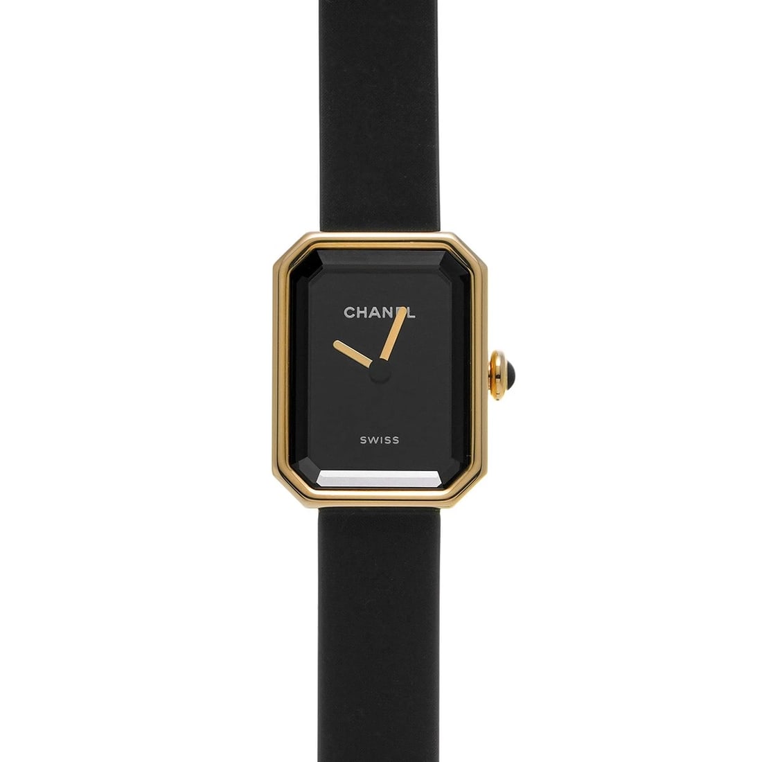 CHANEL PREMIERE RIBBON BLACK LACQUER WATCH: CHANEL Premiere Ribbon Black lacquer WATCH Brand: CHANEL Type: Wristwatch Material: Band Material velvet/rubber, Case Material Yellow Gold Color: Dial Color Black lacquer Size: ??Case? H/about