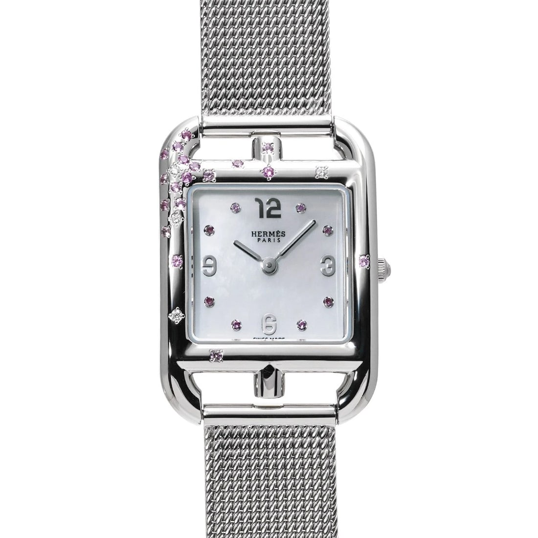 HERMES WHITE SHELL SAPPHIRE WATCH (1 of 4)