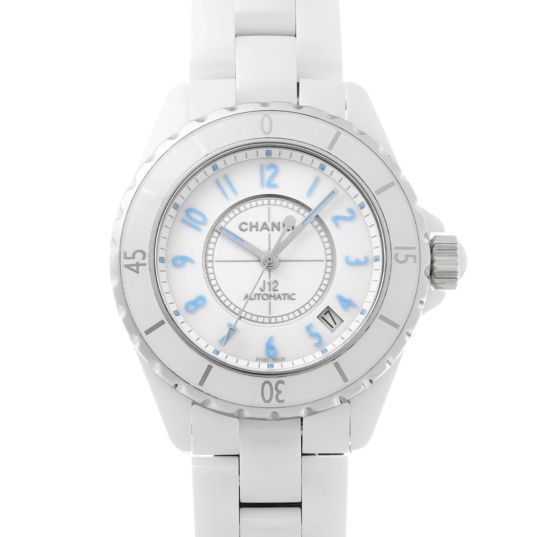 CHANEL J12 BLUE LIGHT WHITE WATCH (1 of 4)