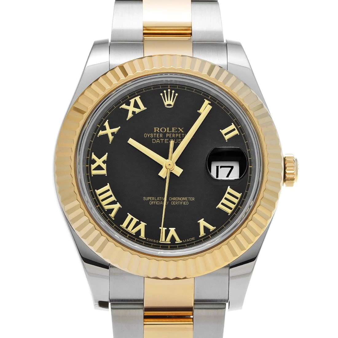 ROLEX DATEJUST BLACK WATCH (1 of 4)