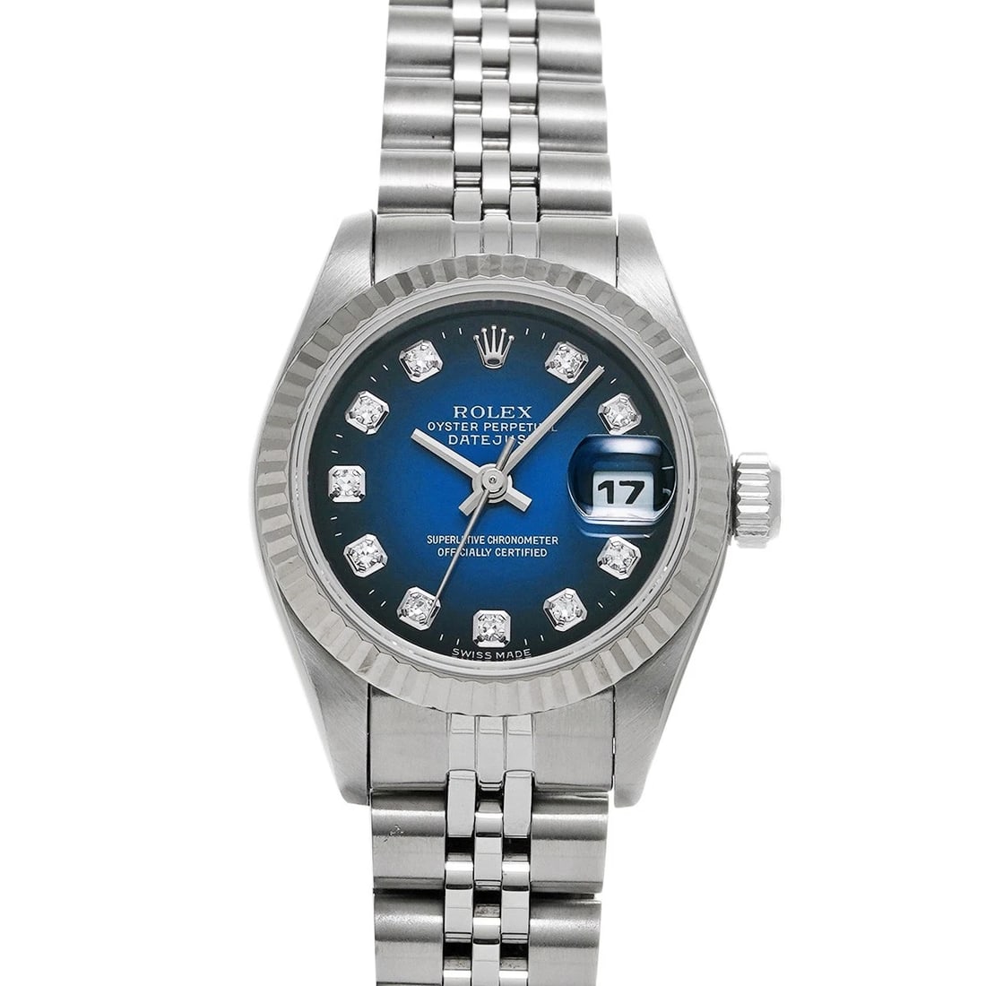 ROLEX DATEJUST BLUE GRADIENT DIAMOND WATCH (1 of 4)