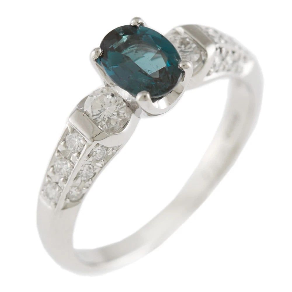 RING PT900PLATINUM ALEXANDRITE DIAMOND (1 of 5)