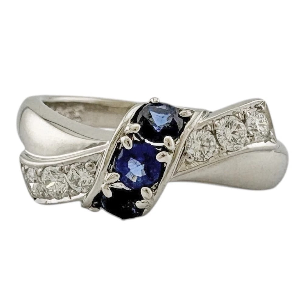 POLA RING PT900PLATINUM SAPPHIRE DIAMOND (1 of 2)