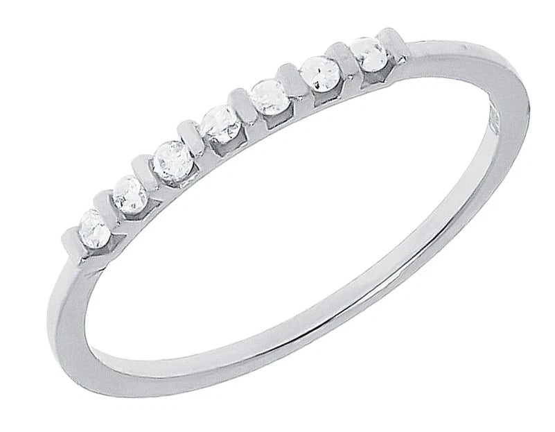 14K WHITE GOLD ROUND DIAMOND BAND RING: 14k White Gold Round Diamond Band Ring Brand: None Type: Ring Material: 14k White Gold Main Stone/Creation Natural Color: White Size: 7 US Accessories: None Accessories Notice: When purcha