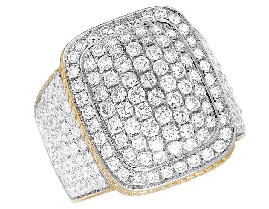 10K YELLOW GOLD GENUINE DIAMOND PILLOW PUFF RING (1 of 6)