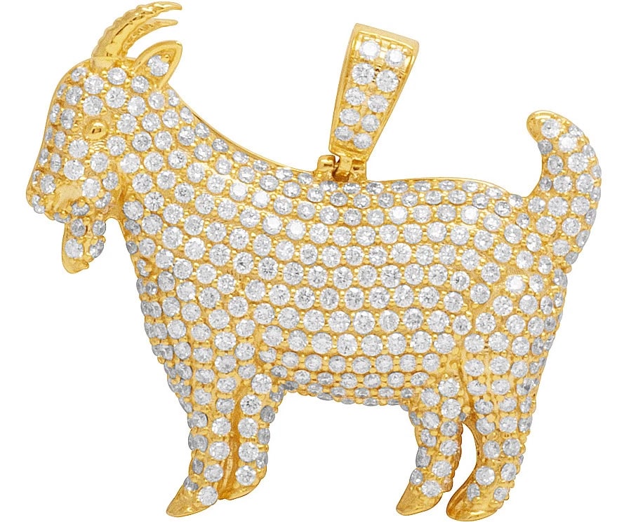 MENS 14K YELLOW GOLD REAL CAPRICORN PENDANT (1 of 3)