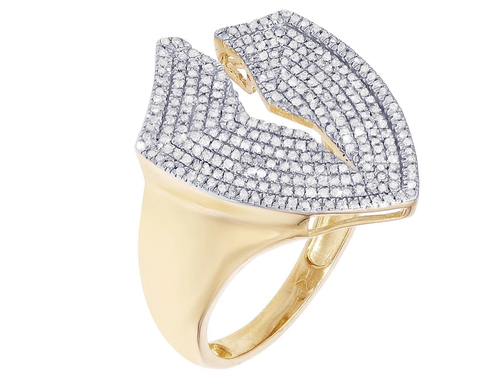 LIGHTNING SHIELD REAL PINKY RING 10K YELLOW-WHITE GOLD: Lightning Shield Real Pinky Ring 10k Yellow-White Gold Brand: None Type: Ring Material: 10k Yellow-White Gold Main Stone/Creation Natural Color: Yellow Size: 10 US Accessories: None Access