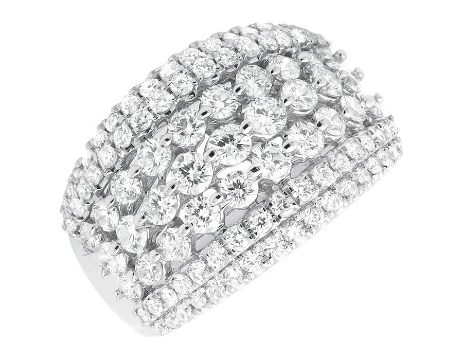 14K WHITE GOLD WIDE PRONG SET DIAMOND BAND RING: 14k White Gold Wide Prong Set Diamond Band Ring Brand: None Type: Ring Material: 14k White Gold Main Stone/Creation Natural Color: White Gold Size: 7 US Accessories: None Accessories Notic