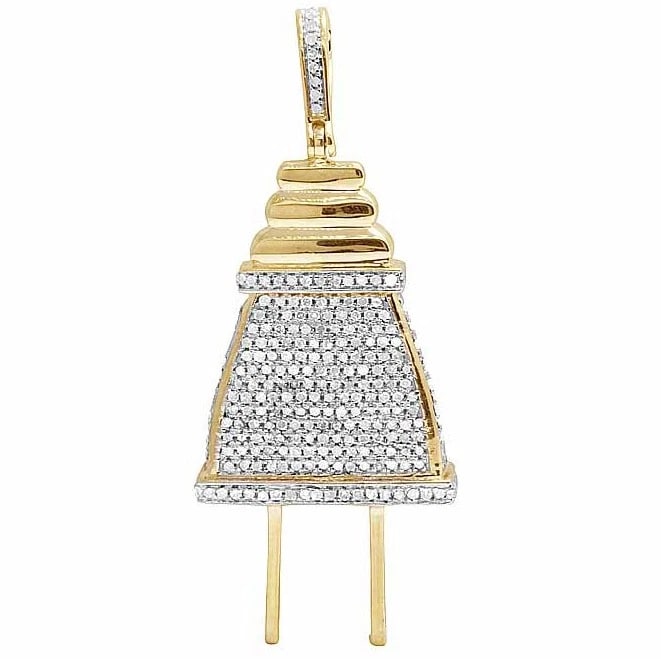 GENUINE DIAMOND 10K YELLOW GOLD REAL DIAMOND PENDANT: Genuine Diamond 10K Yellow Gold Real Diamond Pendant Brand: None Type: Pendant Material: 10K Yellow Gold Main Stone/Creation Natural Color: Yellow Gold Size: Dimension 2.2" Accessories: None <