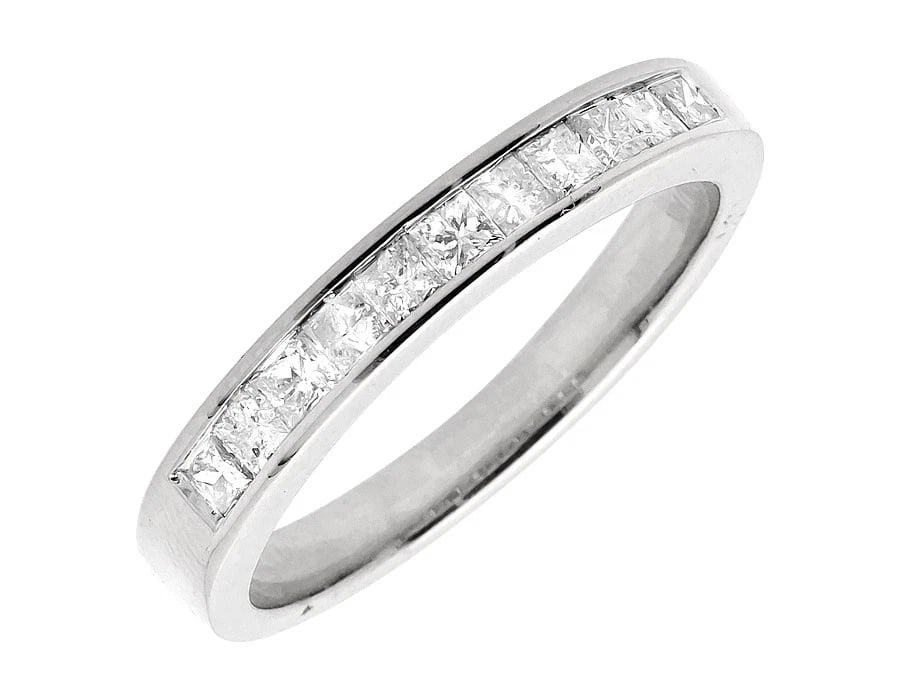 14K WHITE GOLD ONE ROW PRINCESS DIAMOND RING (1 of 3)