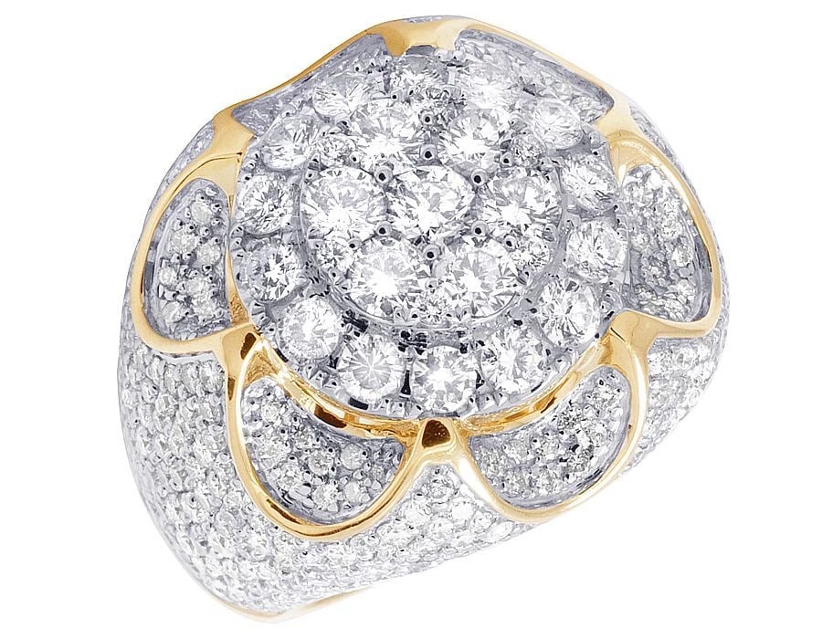 MEN'S 10K YELLOW GOLD DIAMOND CLUSTER ENGAGEMENT RING (1 of 5)