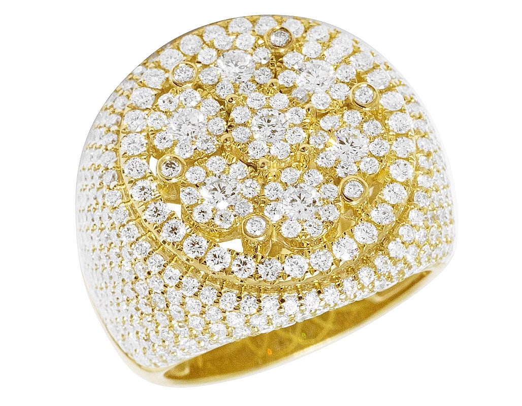 10K YELLOW GOLD CLUSTER REAL DIAMOND PINKY RING (1 of 5)