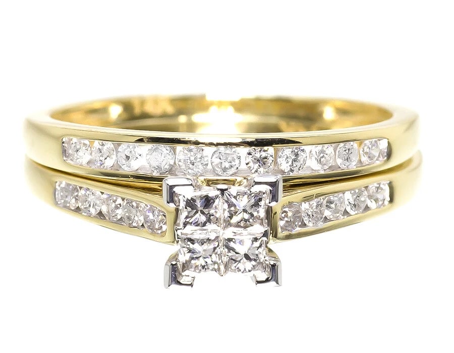 14K YELLOW GOLD LADIES PRINCESS DIAMOND RING (1 of 5)