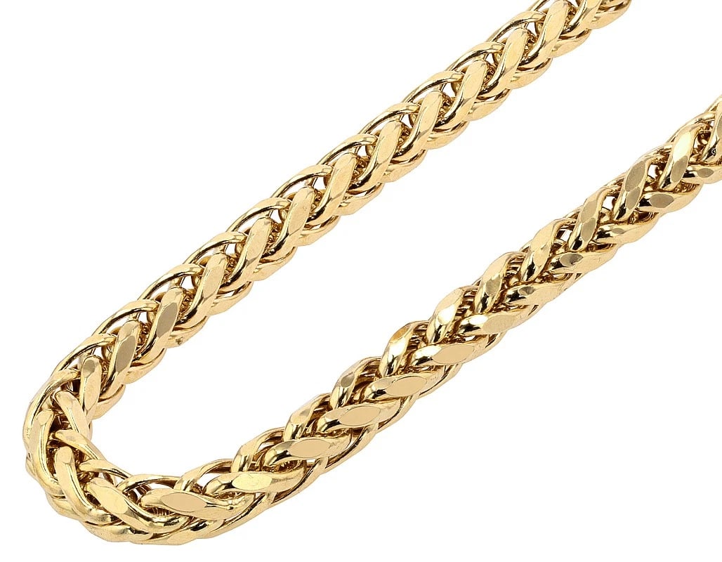 10K 14K YELLOW GOLD PALM LINK CHAIN NECKLACE (1 of 2)