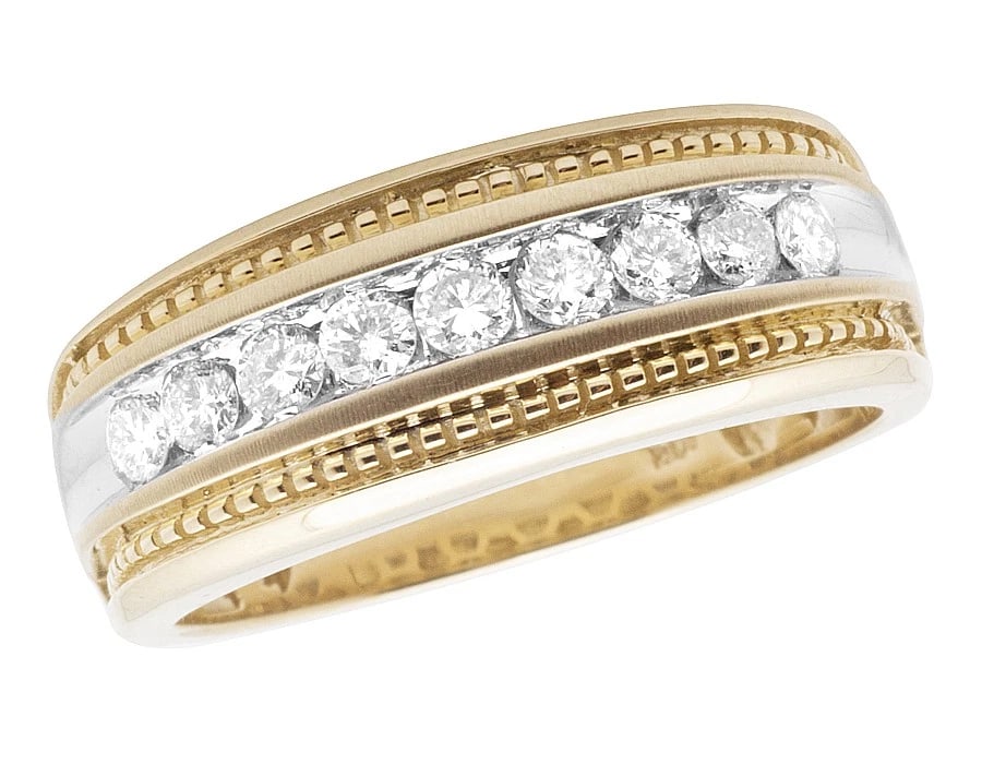 MEN'S 10K YELLOW GOLD DIAMOND CHANNEL RING (1 of 5)