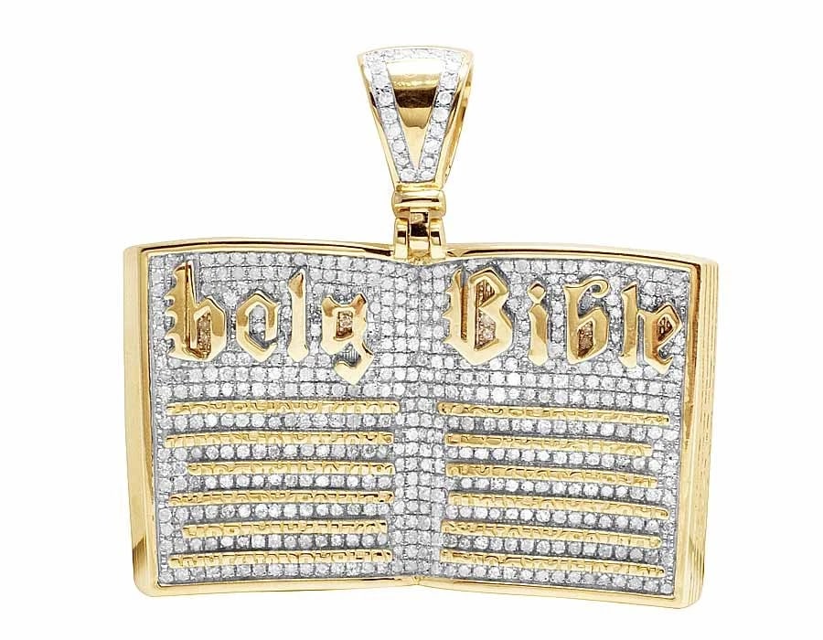 10K YELLOW GOLD GENUINE DIAMONDS CHARM PENDANT (1 of 3)