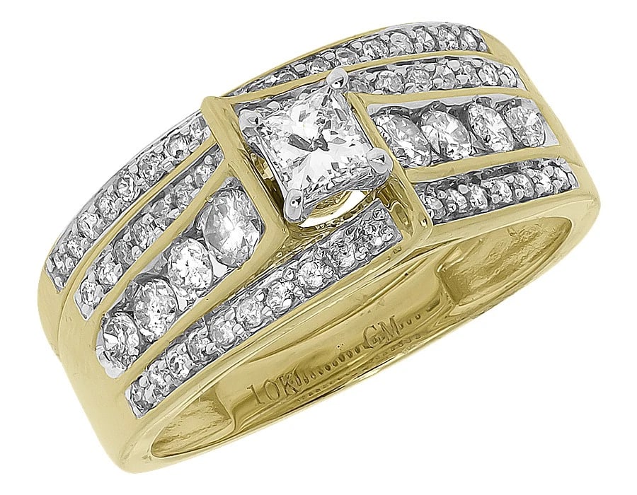 10K YELLOW GOLD DIAMOND BRIDAL WEDDING RING (1 of 4)