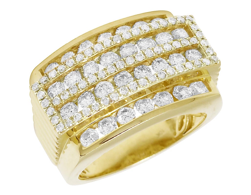 MENS 10K YELLOW GOLD REAL DIAMOND RING (1 of 5)
