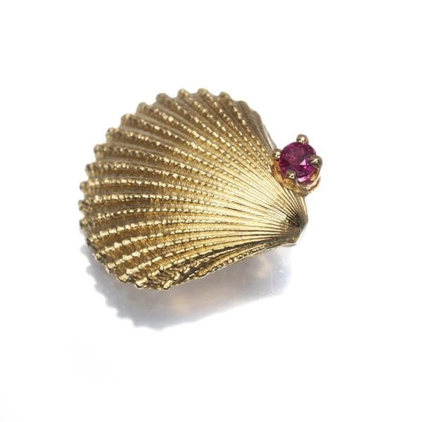 TIFFANY&CO. PENDANT RUBY SHELL MOTIF - 2