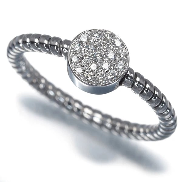 DIAMOND PAVED RING 18K 750 WHITE GOLD (1 of 3)