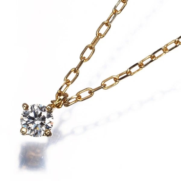 DIAMOND SOLITAIRE NECKLACE 18K 750 YELLOW GOLD (1 of 2)