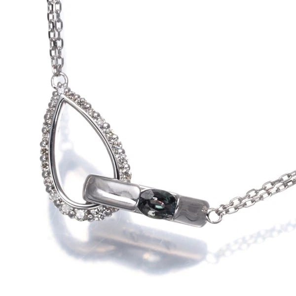 BIJOUDE NECKLACE ALEXANDRITE DIAMOND 10K 416 WHITE GOLD (1 of 3)