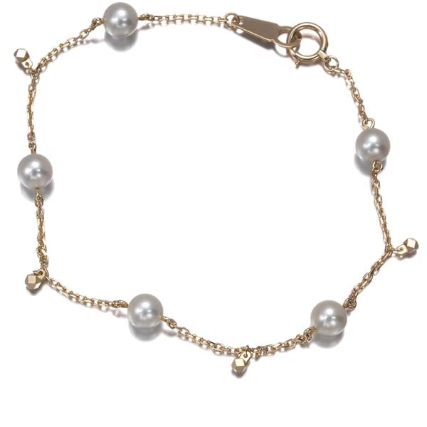 MIKIMOTO BRACELET AKOYA PEARL STATION: Mikimoto Bracelet Akoya Pearl Station Brand: MIKIMOTO Type: Bracelet Material: 18K / 750 / Yellow Gold Color: Yellow Gold Size: Inner circumference: 16.5cm Accessories: None Accessories No