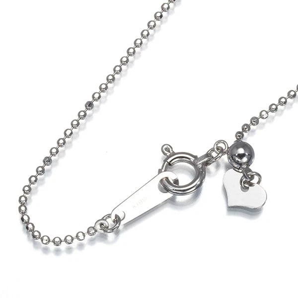 CUT BALL BEAD CHAIN NECKLACE 18K 750 WHITE GOLD: Cut Ball Bead Chain Necklace 18K 750 White Gold Brand: Unbranded Type: Necklace Material: 18K / 750 / White Gold Color: White Gold Size: Necklace length: 45cm Adjustable to short length with