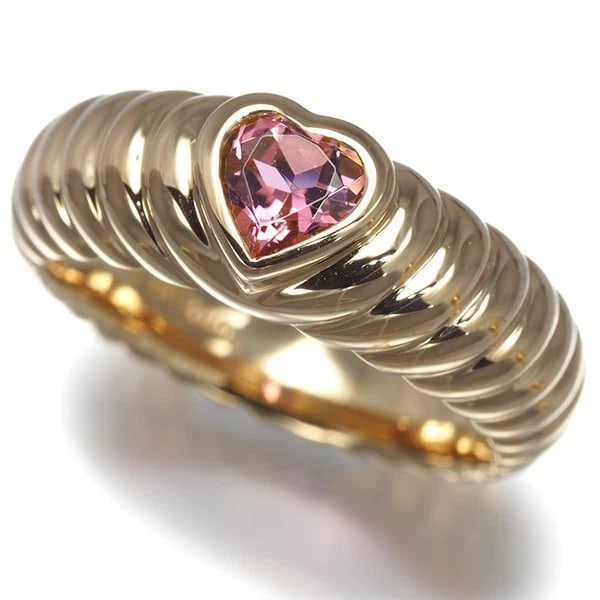 TIFFANY&CO. RING PINK TOURMALINE RIBBED FRIENDSHIP HEART: Tiffany&Co. Ring Pink Tourmaline Ribbed Friendship Heart Brand: Tiffany & Co. Type: Ring Material: 18K / 750 / Yellow Gold Main Stone/Creation Natural Color: Yellow Gold Size: US5.25-5.5 Accessor