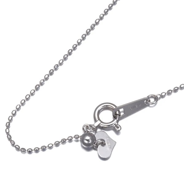 CUT BALL BEAD CHAIN NECKLACE 18K 750 WHITE GOLD (1 of 2)