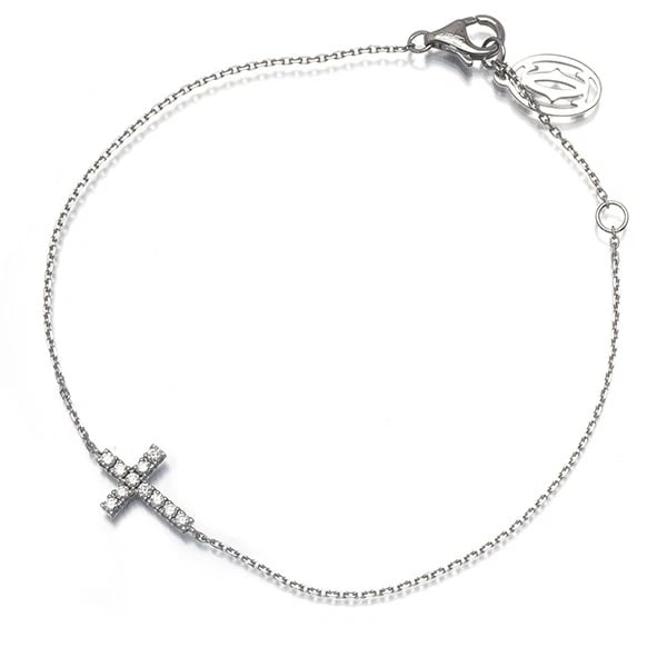 CARTIER BRACELET DIAMOND SYMBOLS CROSS 18K 750 WHITE GOLD (1 of 3)