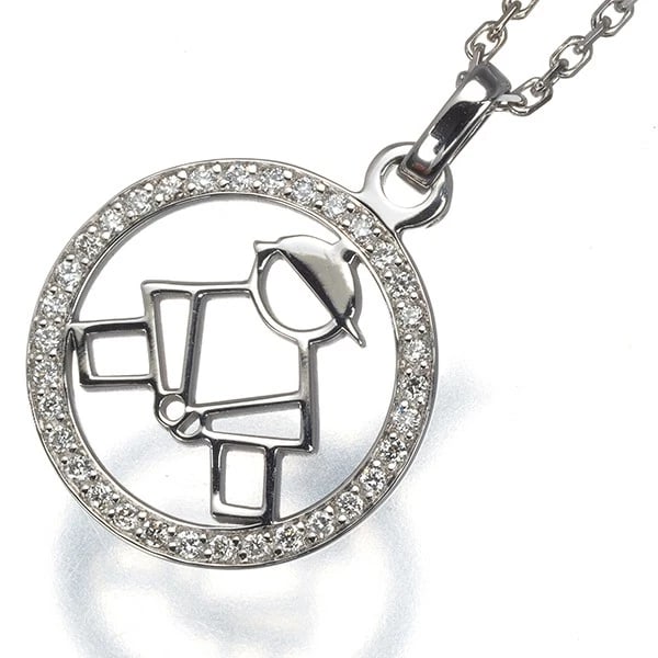 CHAUMET NECKLACE DIAMOND ACCROCHE COEUR BABY BOY: CHAUMET Necklace Diamond Accroche Coeur Baby Boy Brand: CHAUMET Type: Necklace Material: 18K / 750 / White Gold Main Stone/Creation Natural Color: White Gold Size: Necklace length: 35 / 40cm Pendant s