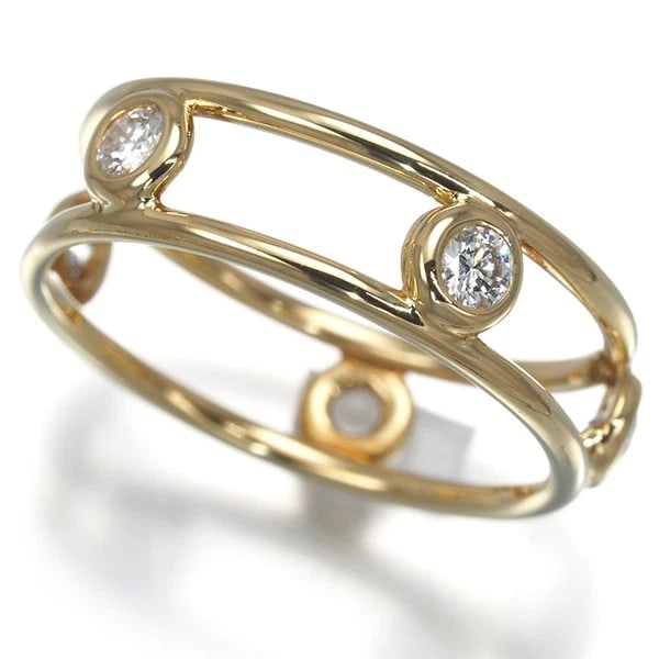 TIFFANY&CO. RING DIAMONDS BY DOUBLE WIRE: Tiffany&Co. Ring Diamonds By Double Wire Brand: Tiffany & Co. Type: Ring Material: 18K / 750 / Yellow Gold Main Stone/Creation Natural Color: Yellow Gold Size: US5 Accessories: None Access