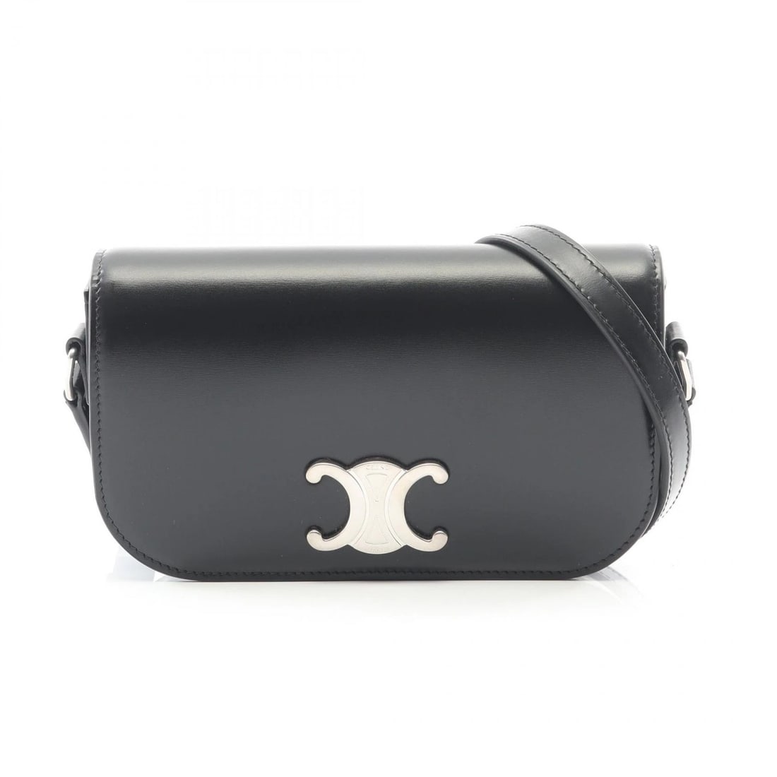 CELINE TRIOMPHE SHOULDER CROSSBODY BAG: CELINE Triomphe Shoulder crossbody Bag Brand: CELINE Type: Shoulder Bag Material: Exterior Material leather Color: Exterior Color Black Size: H:12cm x W:17cm x D:3cm (H:4.7" x W:6.7" x D:1.2") Ac