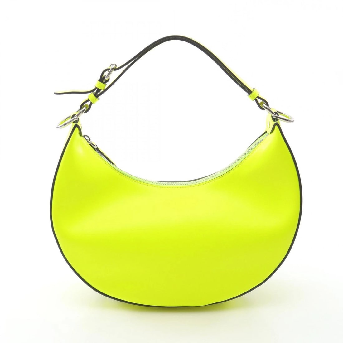 FENDI HANDBAG 8BR798 LEATHER NEON YELLOW (1 of 7)
