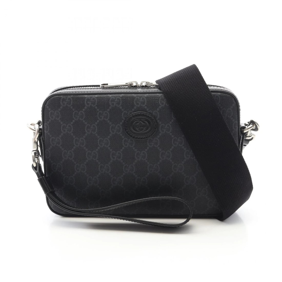 GUCCI GG SUPREME CROSSBODY SHOULDER BAG: GUCCI GG Supreme Crossbody Shoulder Bag Brand: GUCCI Type: Shoulder Bag Material: Exterior Material PVC coated canvas Color: Exterior Color Black Size: H:15cm x W:23cm x D:4.5cm (H:5.9" x W:9.1" x