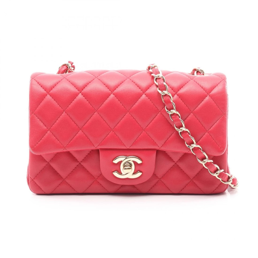 CHANEL MINI MATELASSE 20 SHOULDER CROSSBODY BAG: CHANEL Mini Matelasse 20 Shoulder Crossbody Bag Brand: CHANEL Type: Shoulder Bag Material: Exterior Material Lambskin (sheep leather) Color: Exterior Color Red Size: H:12cm x W:20cm x D:6.5cm
