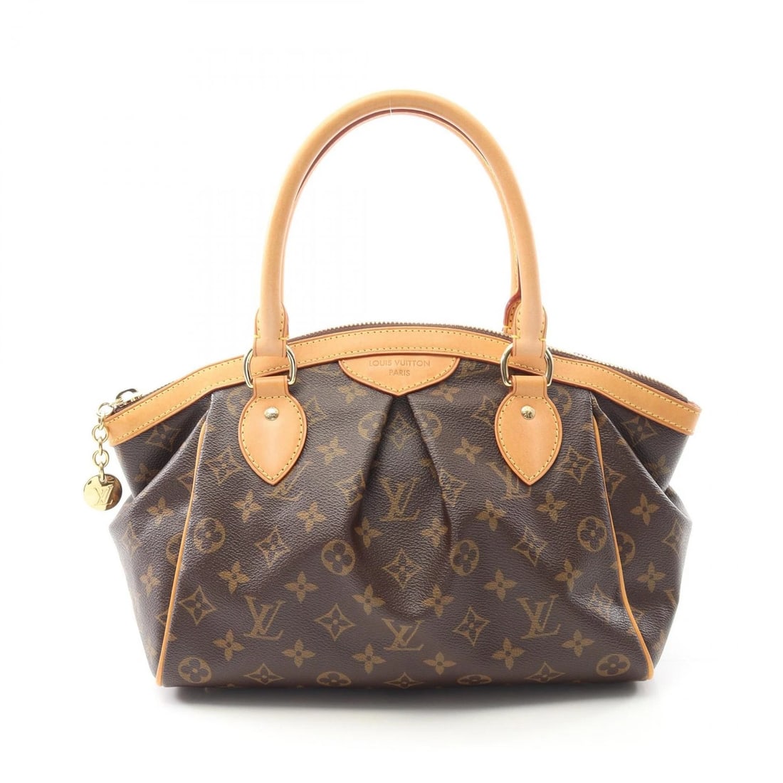LOUIS VUITTON TIVOLI PM HANDBAG: LOUIS VUITTON Tivoli PM Handbag Brand: LOUIS VUITTON Type: Handbag Material: Exterior Material Monogram × PVC coated canvas × leather Color: Exterior Color Brown??ish colors Size: (H:8.7" x