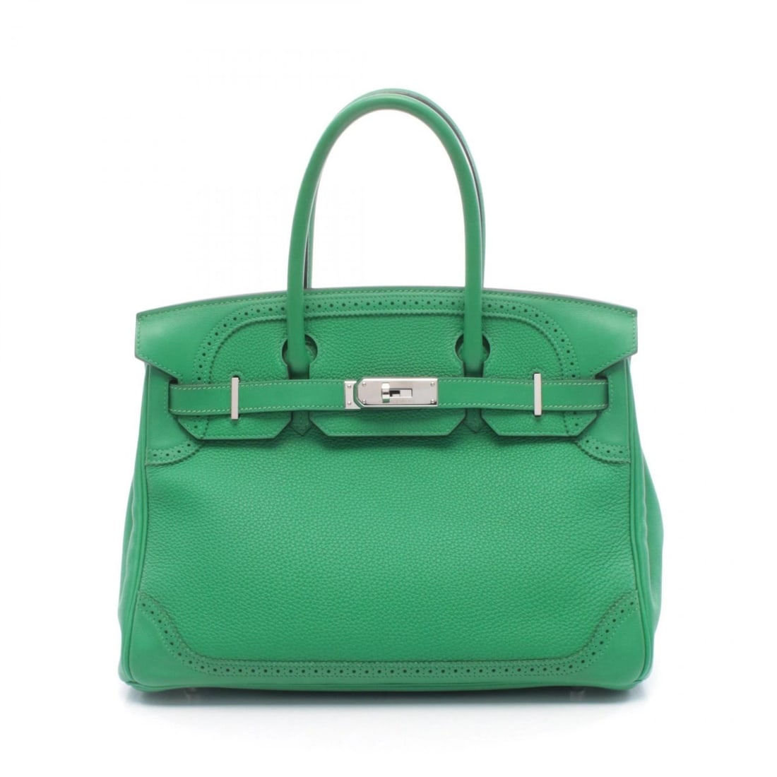 HERMES BIRKIN 30 GHILLIES HANDBAG TOGO SWIFT LEATHER: HERMES Birkin 30 Ghillies Handbag Togo Swift leather Brand: HERMES Type: Handbag Material: Exterior Material leather Color: Exterior Color Green Size: H:24cm x W:30cm x D:15cm (H:9.4" x W:11.8" x D:5.