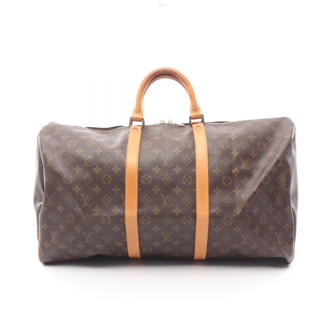 LOUIS VUITTON KEEPALL 55 TRAVEL DUFFEL BAG: LOUIS VUITTON Keepall 55 Travel Duffel Bag Brand: LOUIS VUITTON Type: Boston bag Material: Exterior Material Monogram × PVC coated canvas × leather Color: Exterior Color Brown??ish colors Size: