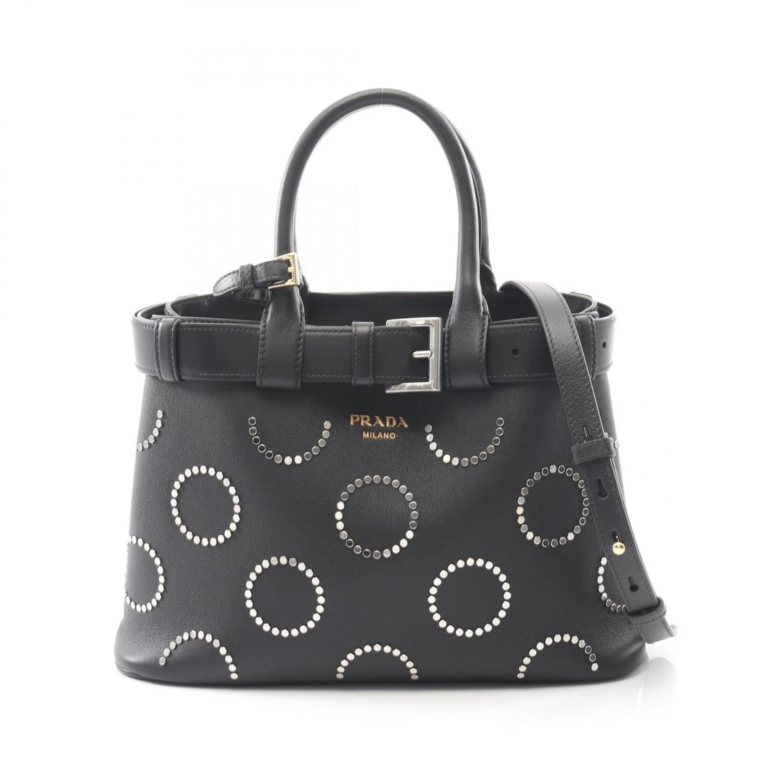 PRADA SOFT GRAIN VITE BUCKLE SHOULDER CROSSBODY TOTE HANBAG: PRADA SOFT GRAIN VITE BUCKLE Shoulder Crossbody Tote Hanbag Brand: PRADA Type: Tote Bag Material: Exterior Material leather Color: Exterior Color Black Size: H:22cm x W:31cm x D:12cm (H:8.7" x W:1