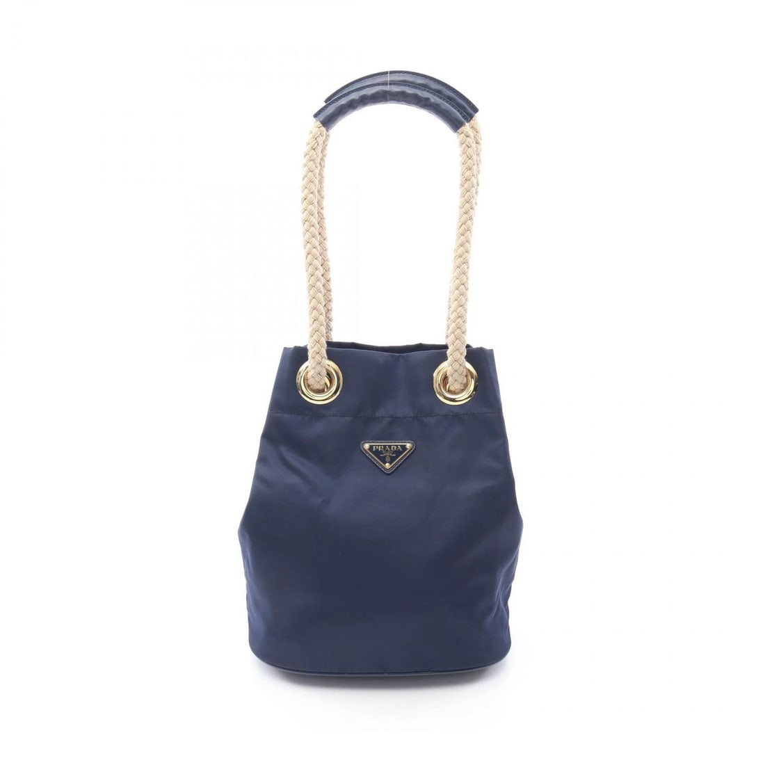 PRADA RE-NYLON TESSUTO ROPE SMALL BUCKET SHOULDER BAG: PRADA Re-Nylon TESSUTO ROPE Small Bucket Shoulder Bag Brand: PRADA Type: Shoulder Bag Material: Exterior Material Nylon Color: Exterior Color Navy Size: H:27.5cm x W:24cm x D:15cm (H:10.8" x W:9.4