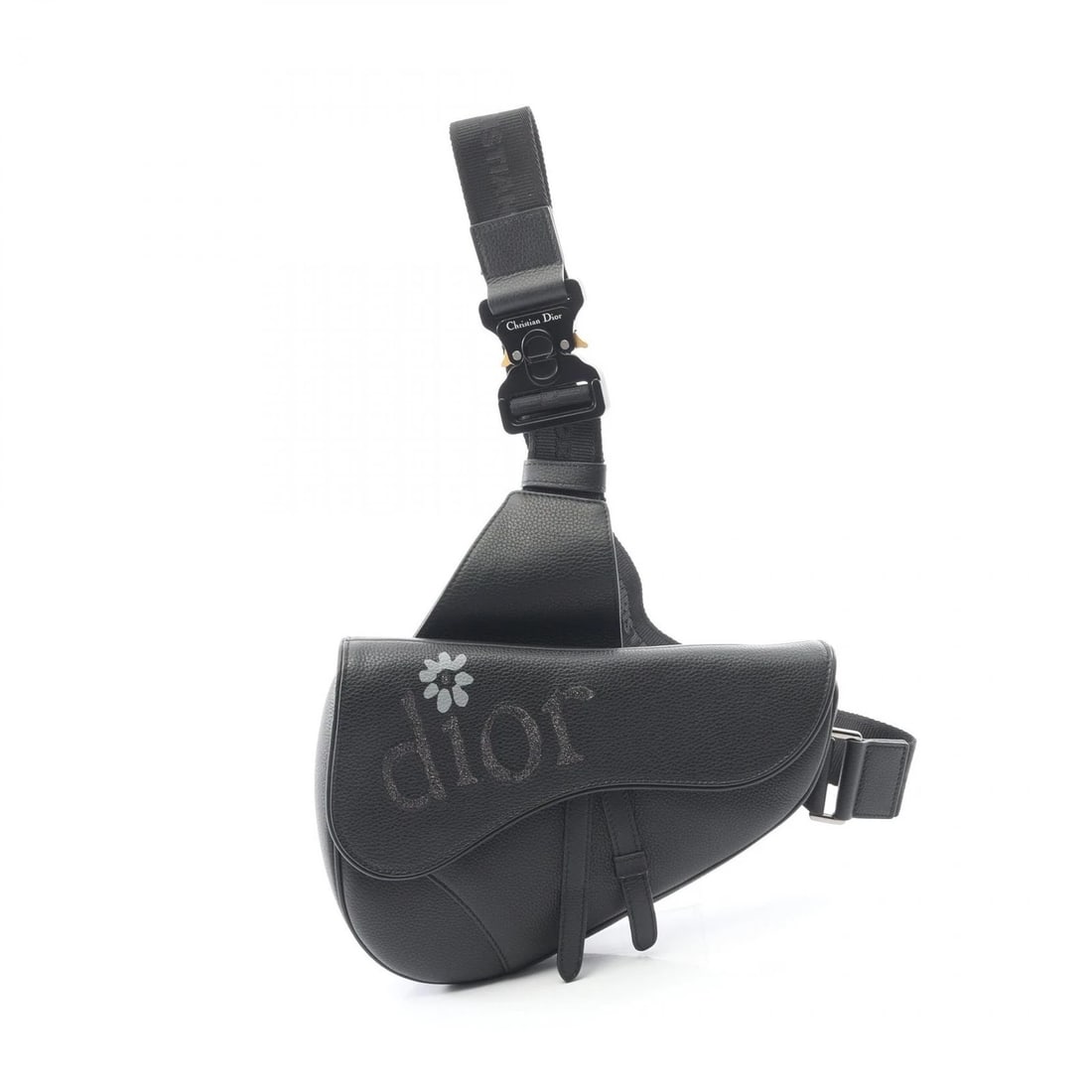 CHRISTIAN DIOR ERL SADDLE WAIST BUM BAG: Christian Dior ERL Saddle Waist bum bag Brand: Christian Dior Type: Waist bag Body bag Material: Exterior Material leather Color: Exterior Color Black??ish colors Size: H:17cm x W:27cm x D:4cm