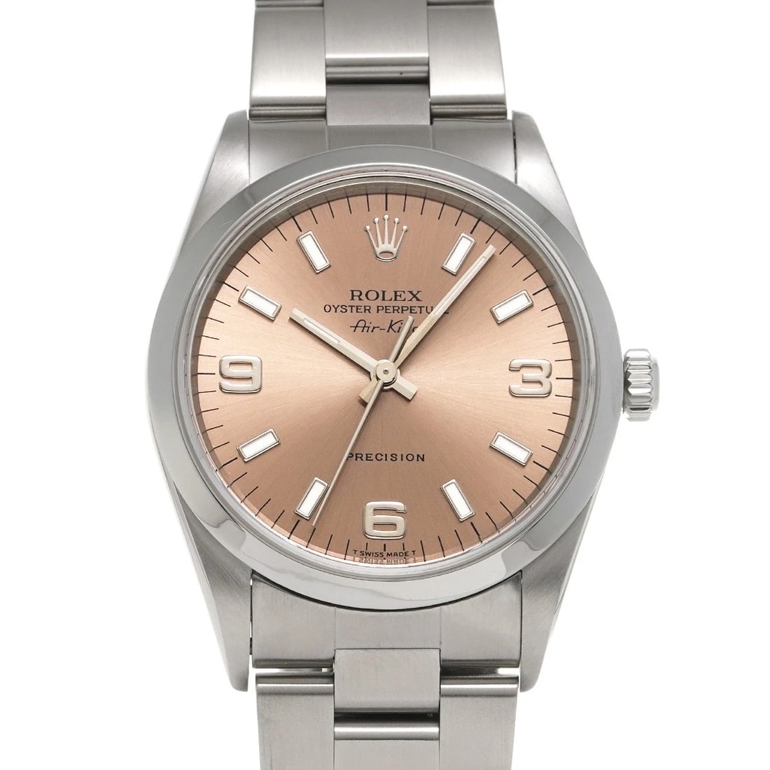 ROLEX AIR KING PINK WATCH: ROLEX Air King pink WATCH Brand: ROLEX Type: Wristwatch Material: Band Material Stainless steel, Case Material Stainless steel Color: Dial Color pink Size: ??Case? H/about 34mm W/about 34mm