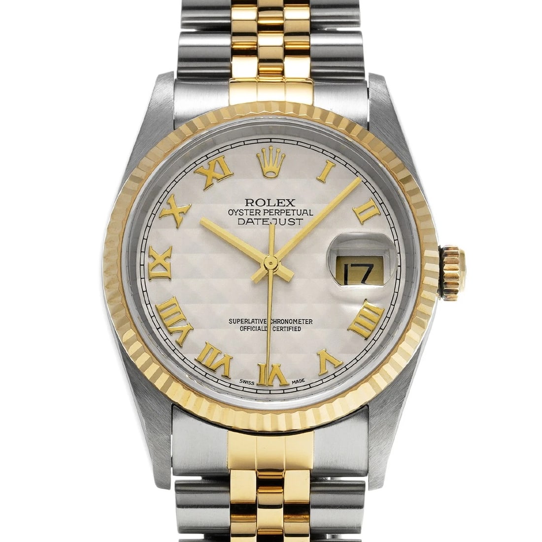 ROLEX DATEJUST IVORY PYRAMID WATCH (1 of 4)