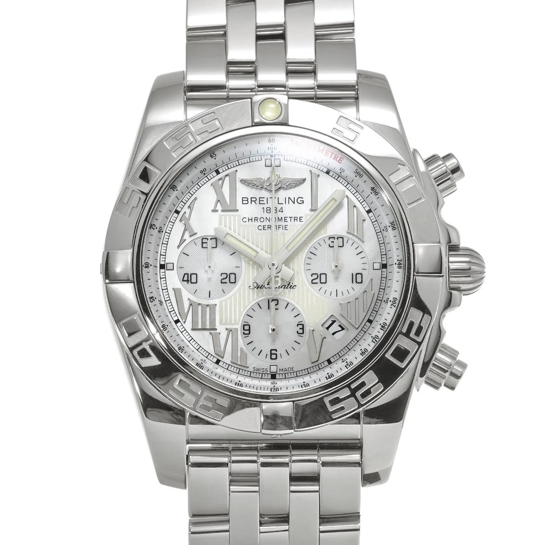 BREITLING CHRONOMAT WHITE SHELL WATCH (1 of 4)