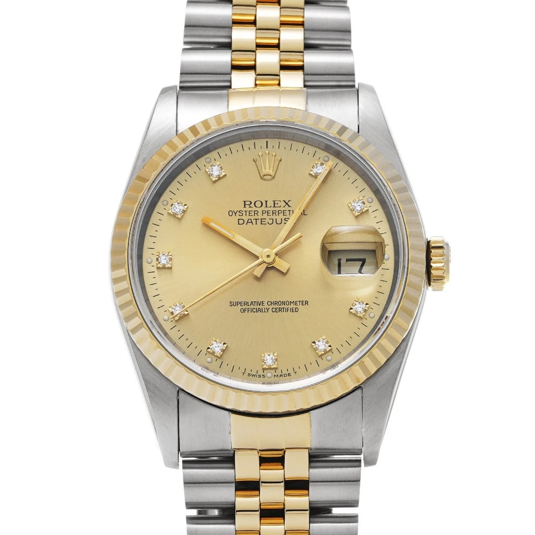ROLEX DATEJUST CHAMPAGNE DIAMOND WATCH (1 of 4)