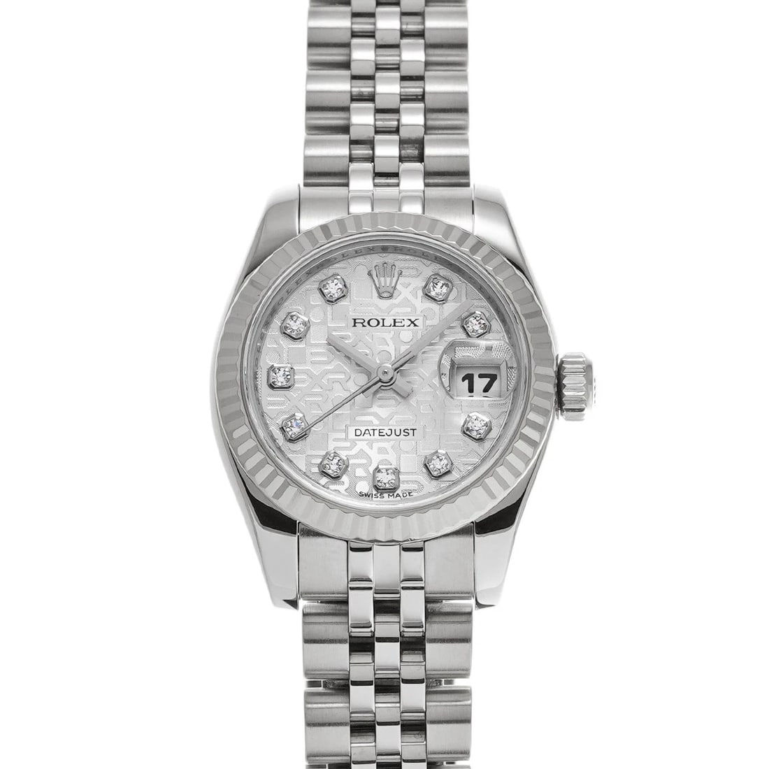 ROLEX DATEJUST SILVER COMPUTER DIAMOND WATCH (1 of 4)
