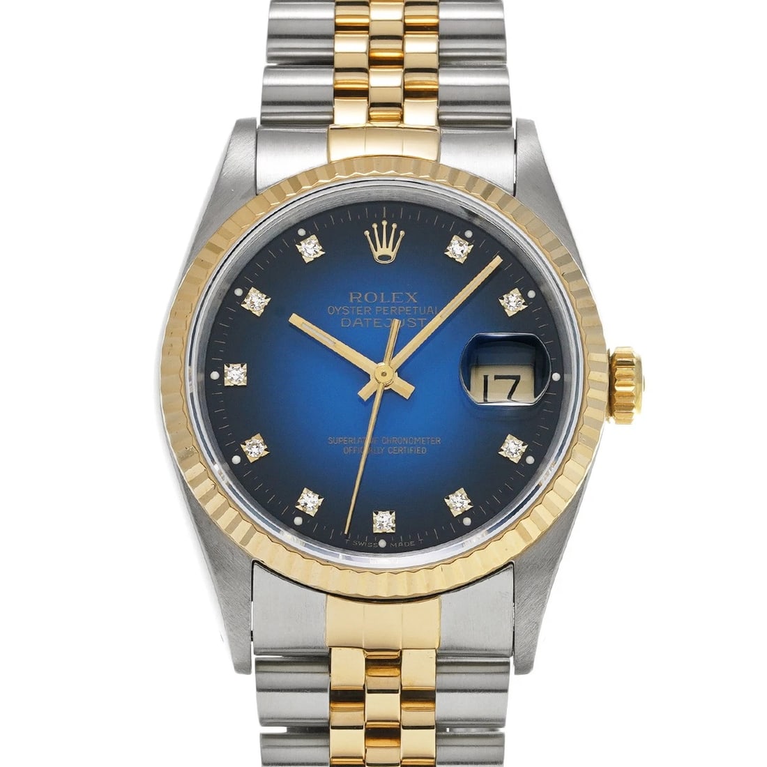 ROLEX DATEJUST BLUE GRADIENT DIAMOND WATCH (1 of 4)